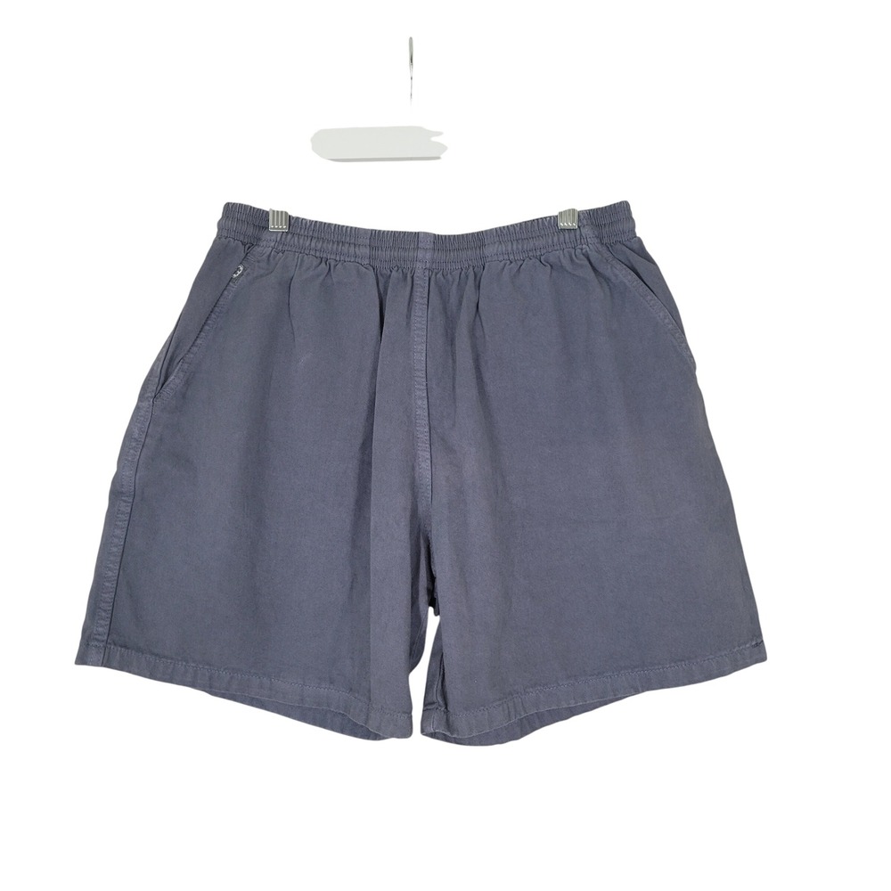 Malibu Shirts Volley Shorts Mens Medium Blue Cotton Twill Elastic Waist Vintage